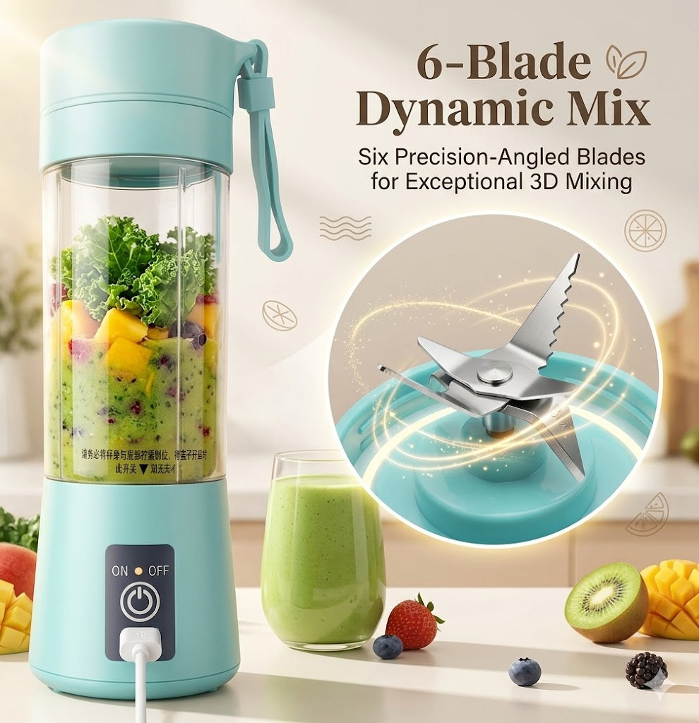 Portable Mini Juicer Blender – USB Rechargeable Smoothie Maker for Fruits & Shakes