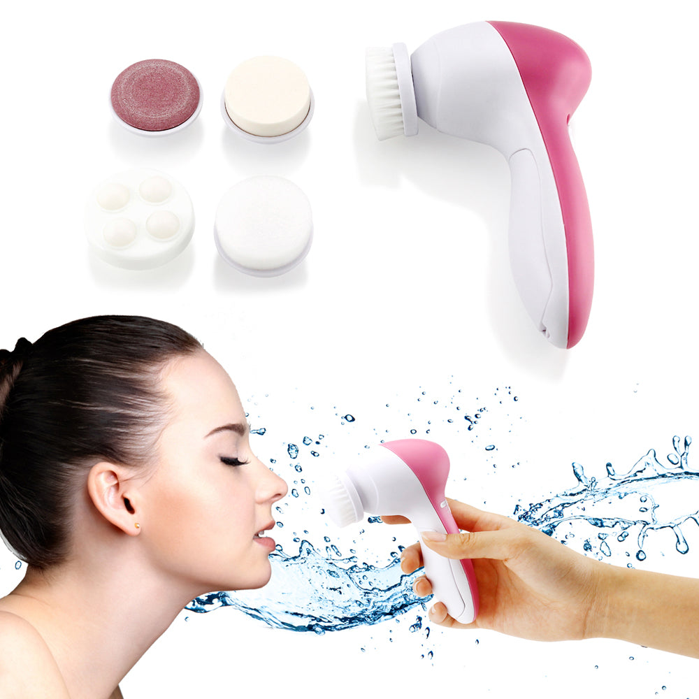5-in-1 Electric Facial Cleansing Brush | Deep Cleansing Face Massager & Exfoliator