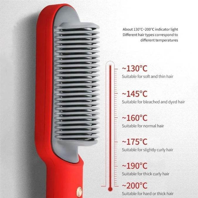 "Fast-Heating Hair Brush Straightener – Perfect for All Hair Types"