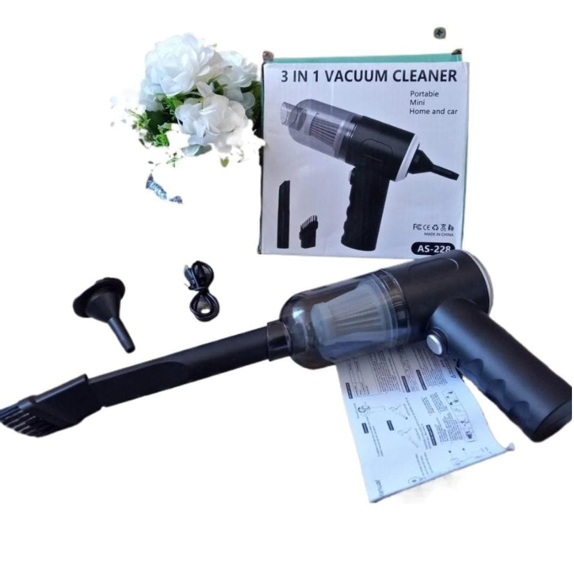 3-in-1 Portable Vacuum Cleaner – Wireless, Rechargeable & Multifunctional Dust Remover