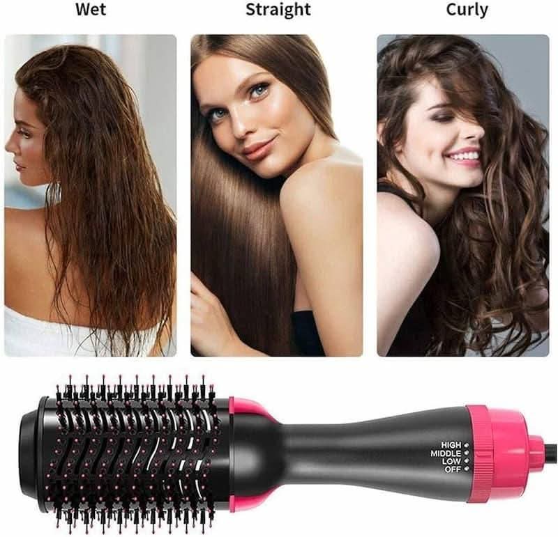 Hot Air Brush 3-in-1 – Hair Dryer, Straightener, Curler & Styling Comb