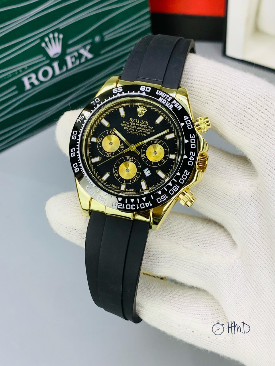 Timoora Elite Chronograph Style Men's Watch – Black & Gold