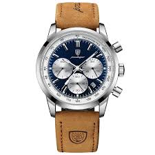 Blue Chronograph Leather Watch